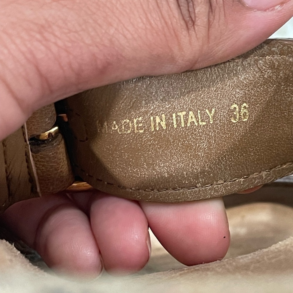 Ecru Suede Double Buckle Slide Sandal - Picture 13 of 14